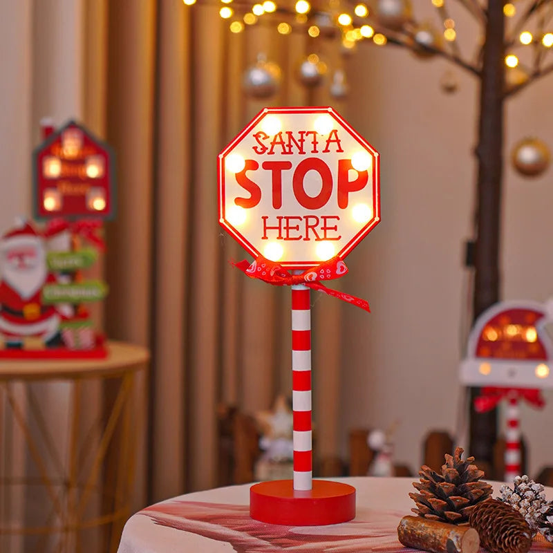 Lampka LED Santa Stop Here - dekoracja stołowa