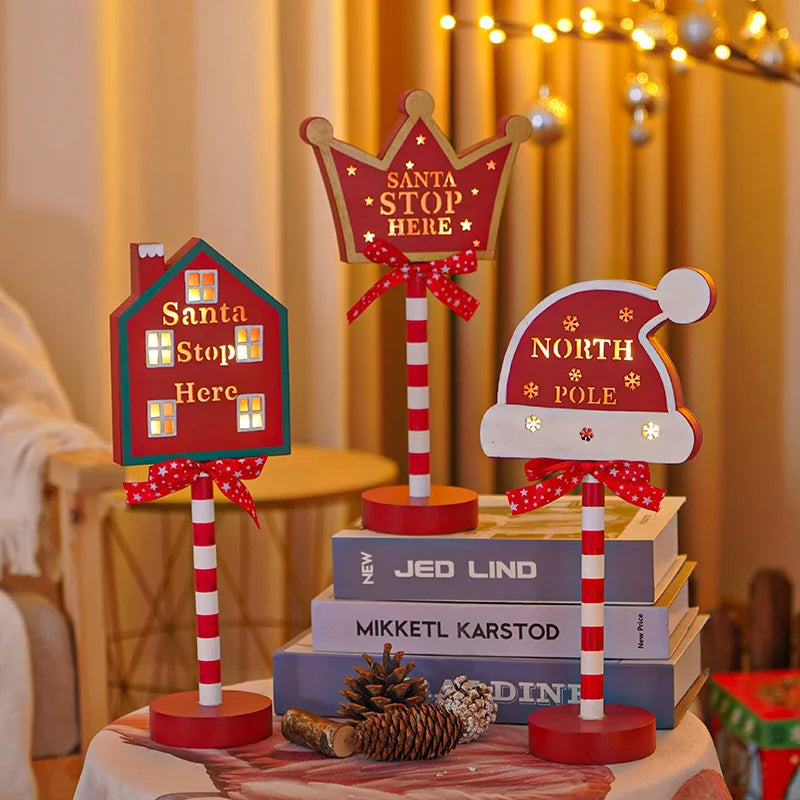 Lampka LED Santa Stop Here - dekoracja stołowa